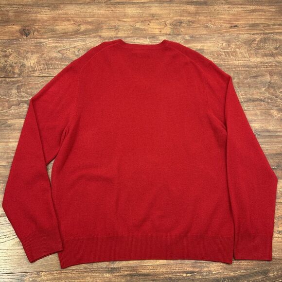 Brooks Brothers 346 100% Pure Cashmere V Neck Sweater‎ Red Mens XL Preppy Office - Picture 4 of 10